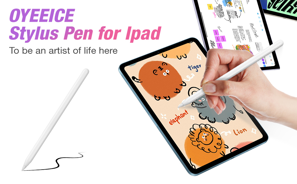 Stylus Pen for iPad, Wireless Charging, Palm