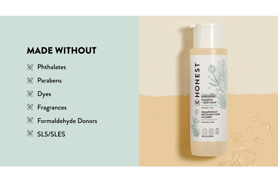 Made Without Phthalates Parabens Dyes Fragrances Formaldehyde Donors SLS/SLES