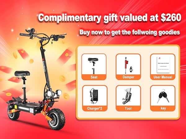 Amazon.com: MetaMoov ZO01 Plus Electric Scooter, 6000W Dual