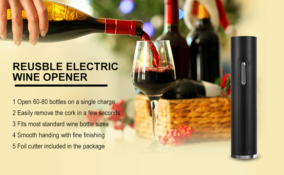 Electric Wine Opener, Open 6080 Bottles, Safe Lithium