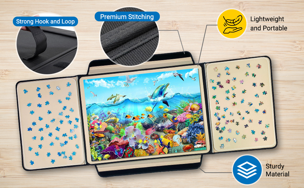 OMAVEE Stow Away Jigsaw Puzzle Caddy Premium Storage Puzzle Case