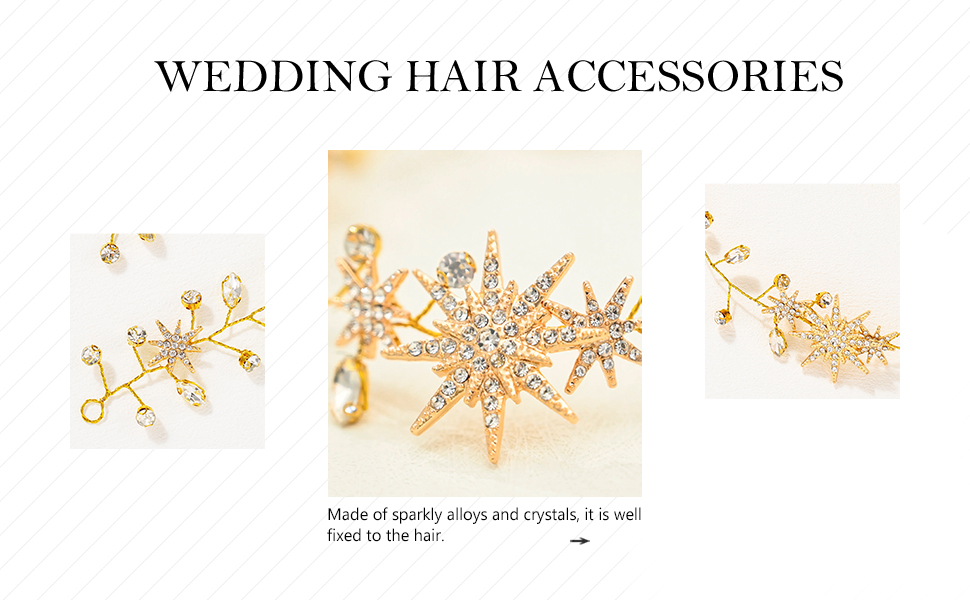 Gold Rhinestone Wedding Hair Accessories