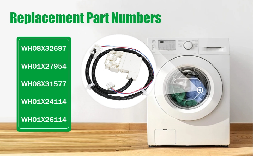 WH08X32697 Washer Lid Switch Lock Kit Assembly Compatible