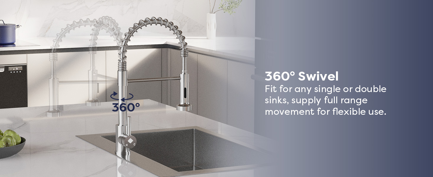 CIARRA Kitchen Faucet with Single Handle, Stainless Steel Sink Faucet