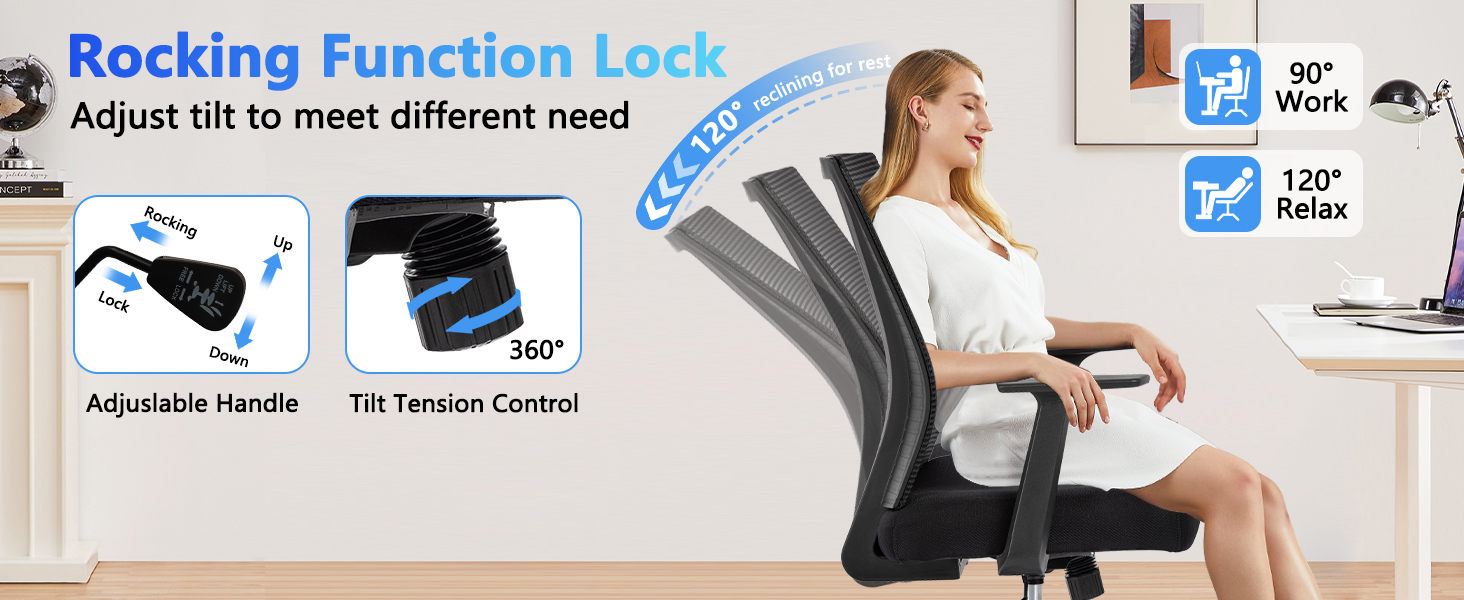 CLATINA Home Office Chair Ergonomic Desk Chair Mesh Computer Chairs 