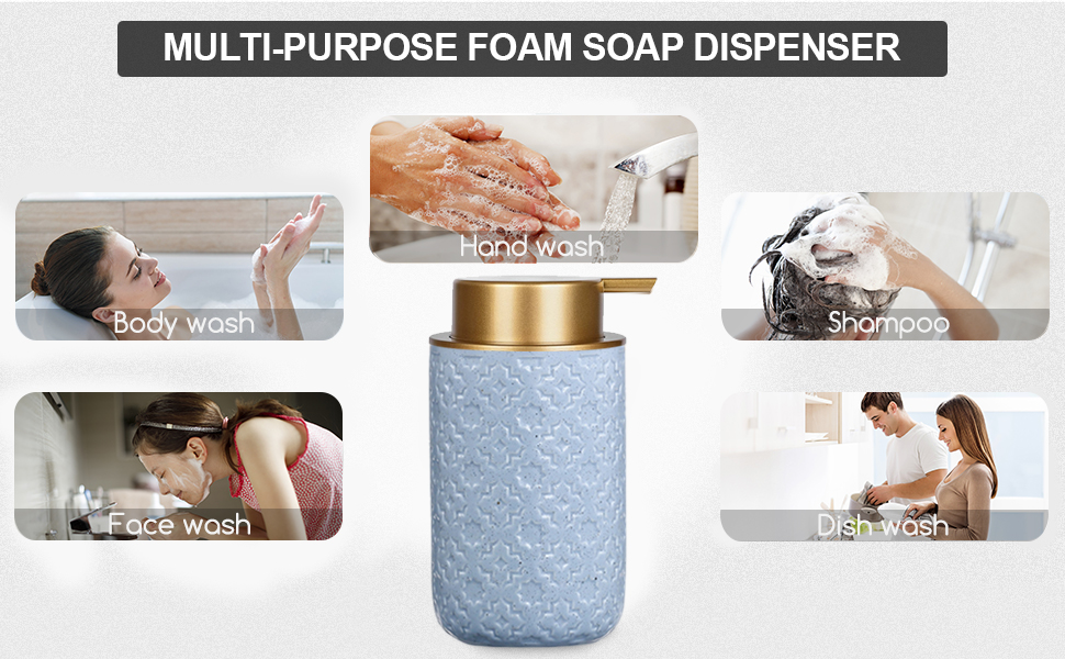 Foaming Soap Dispenser, Kitchen Soap Dispenser with Gold
