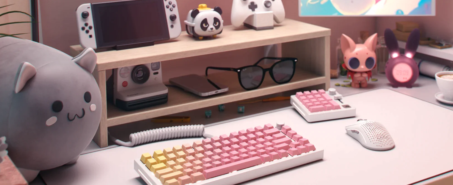 Glorious Gaming GMMK, Mechanisches Gaming-Keyboard, Gateron Brown Schalter, Doubleshot-Kappen