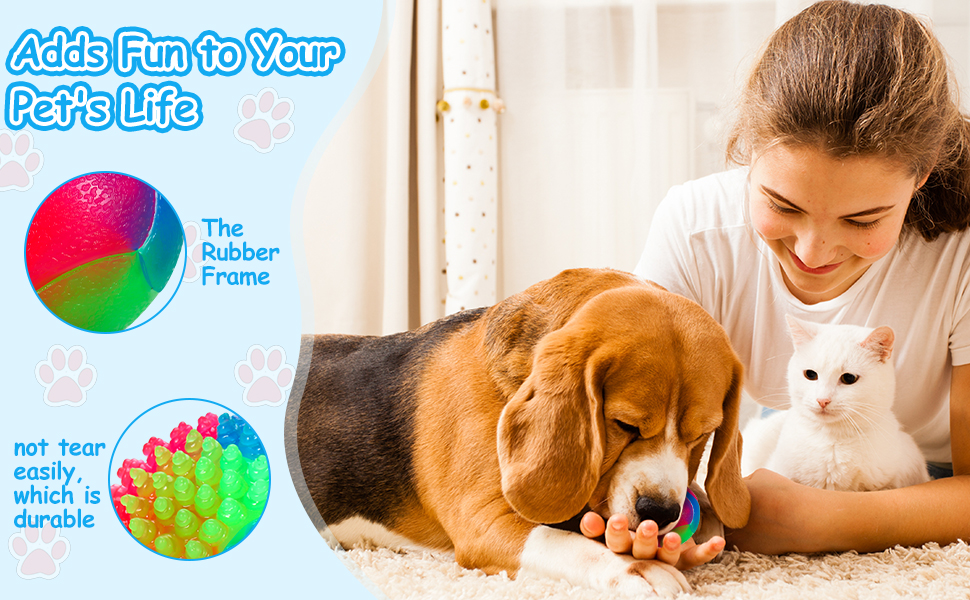 Chutoral 4 Pcs Light Up Dog Balls Glow in The Dark Dog Toys LED