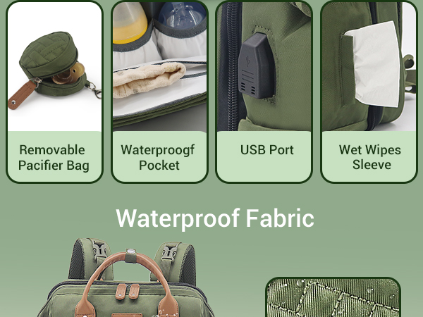 Amazon.com: JOLLITO Diaper Bag Backpack with Changing