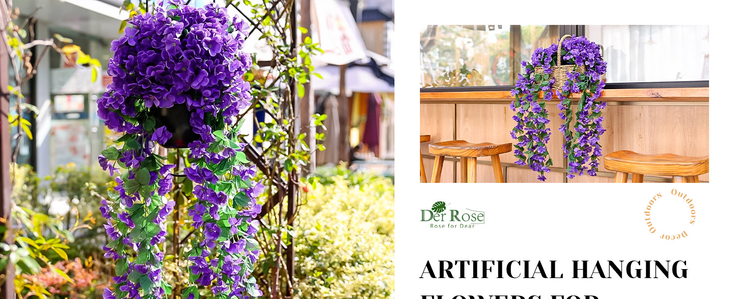 Der Rose 2 Packs Fake Hanging Plants Art... 9 Fake Plants