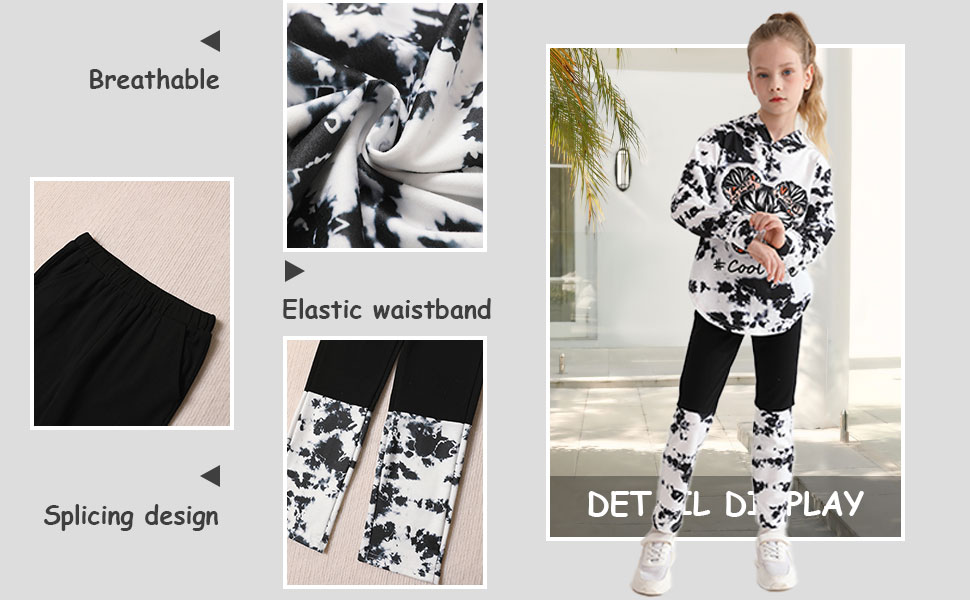 2 pcs outfits Long Sleeve Pullove Sweatshirt Sweatpants