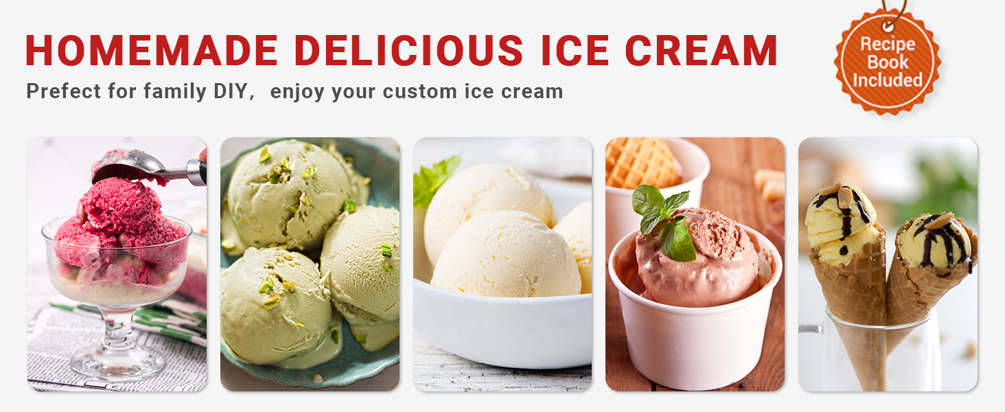 Ice Cream Maker Attachment for KitchenAid Stand Mixer, Compatible with KitchenAid 4.