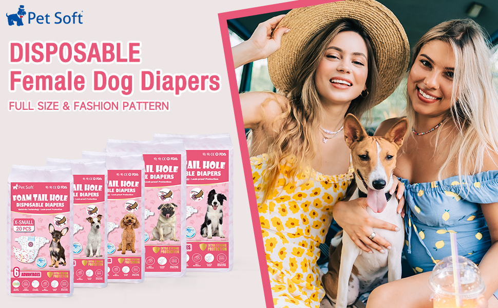 Pet Soft Disposable Dog Diapers Female Dog Diapers with