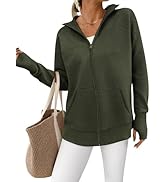 PRETTYGARDEN Womens Fall 2025 Long Sleeve Zip Up Cardigan Sweaters Casual Loose Collared Ribbed K...