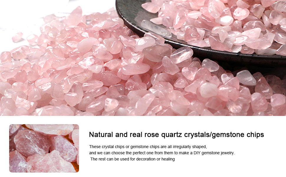 gemshan 0.92 lb Natural Rose Quartz Tumbled Chips Bulk Irregular