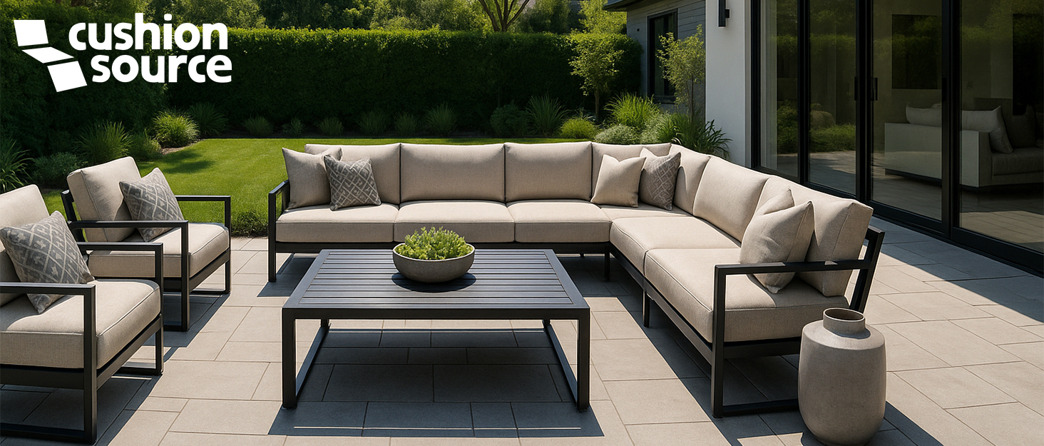 cushion source brand story with custom outdoor couch and chair cushions