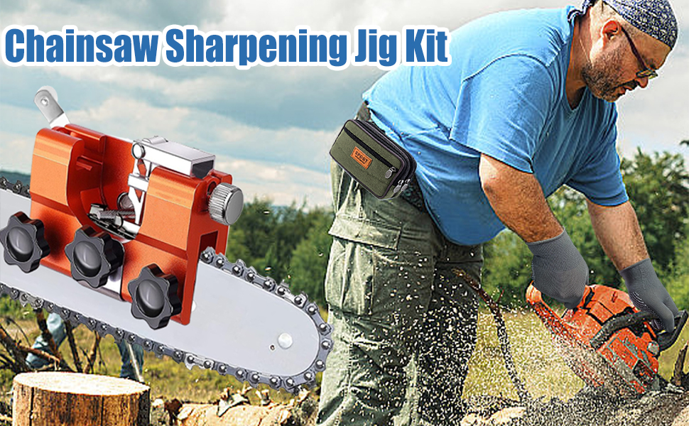 AUMEL Chainsaw Sharpener Kit, Upgraded Chainsaw Sharpening Jig with