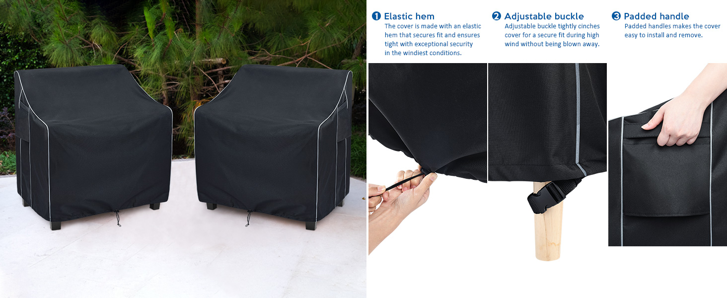 FORSPARK Patio Chair Covers Waterproof, Heavy Duty Outdoor Furniture Chair Covers