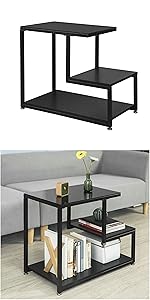 SoBuy Set Of 2 Industrial Style Side Tables End Tables Nesting Tables Coffee Table, FBT108-N 22 FBT65-SCH