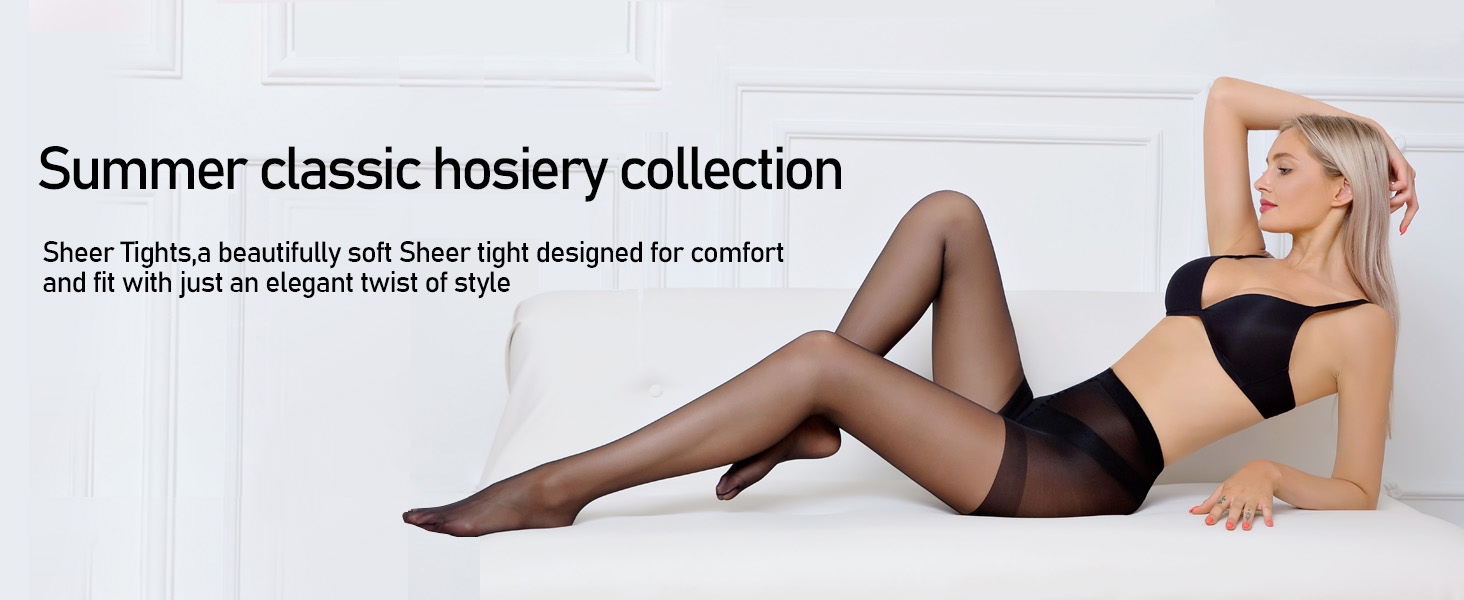 YAGAXI 20D Sheer Tights for Women 3 Pairs Women's Control Top