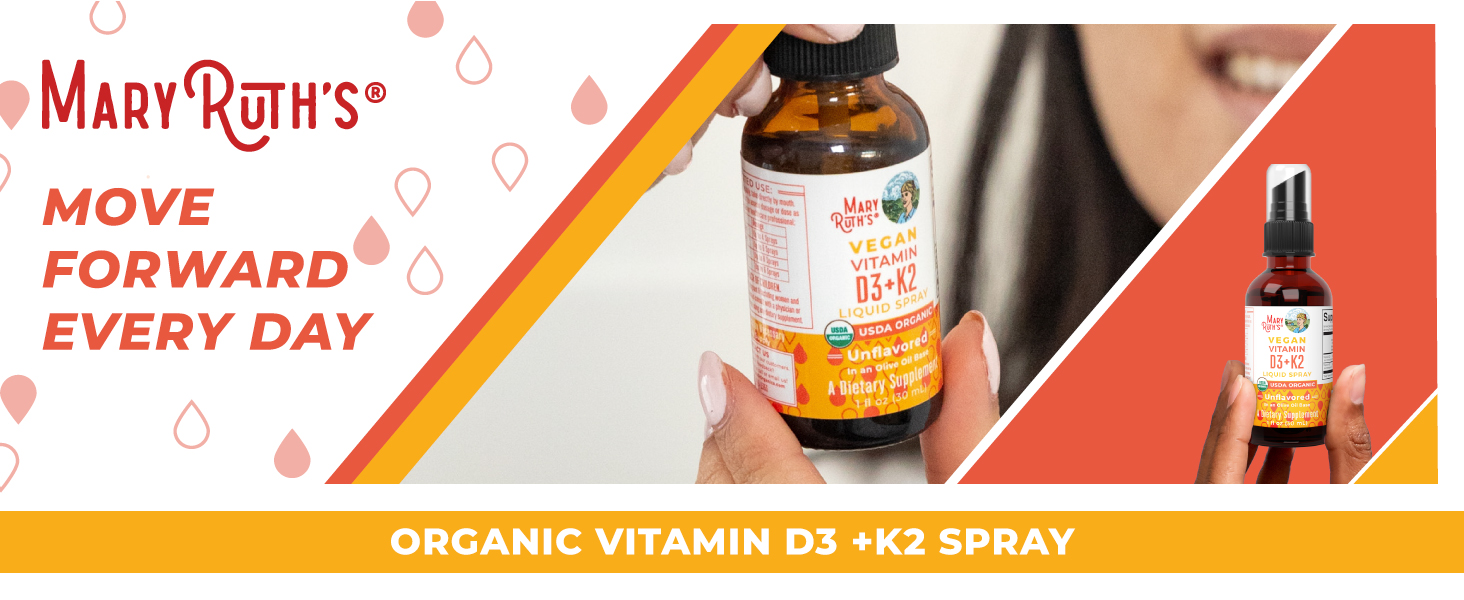 Spray de vitamina D3 + K2, sem sabor, Org, 1 onça
