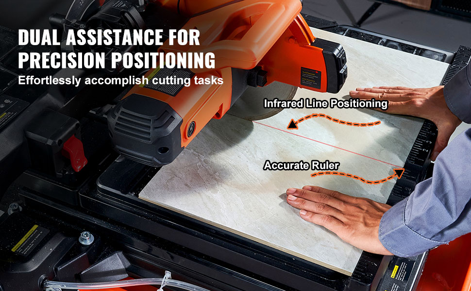 VEVOR Wet Tile Saw with Stand, 10inch 65Mn Steel Blade, 4500 RPM Motor