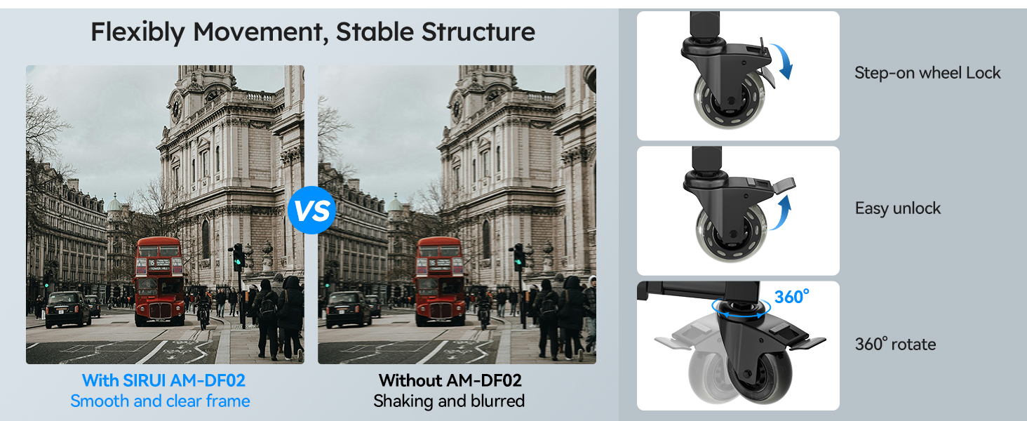 Tripod Dolly with Smooth Rolling Wheels