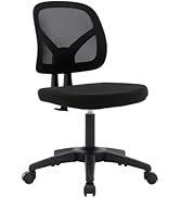 Moustache Task Office Desk Chair, Armless Executive Office Chair with Adjustable Height and Swive...
