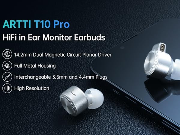 Amazon.co.jp: ARTTI T10 Pro イヤホン 有線 14.2mm平面駆動