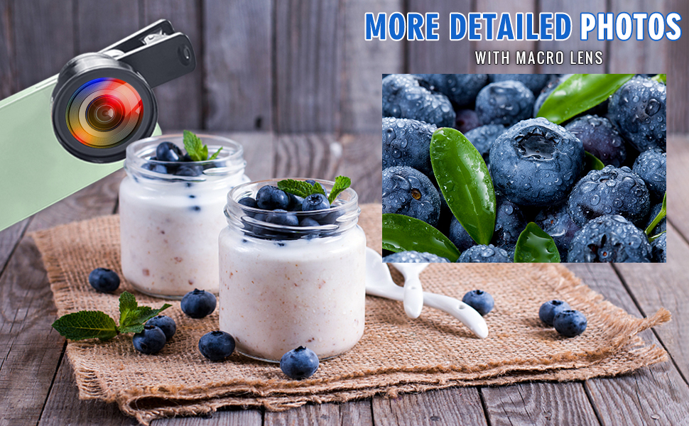 KEYWING Phone Camera Lens Kit, 15x Macro Lens for iPhone & Android +0.45x Super Wide