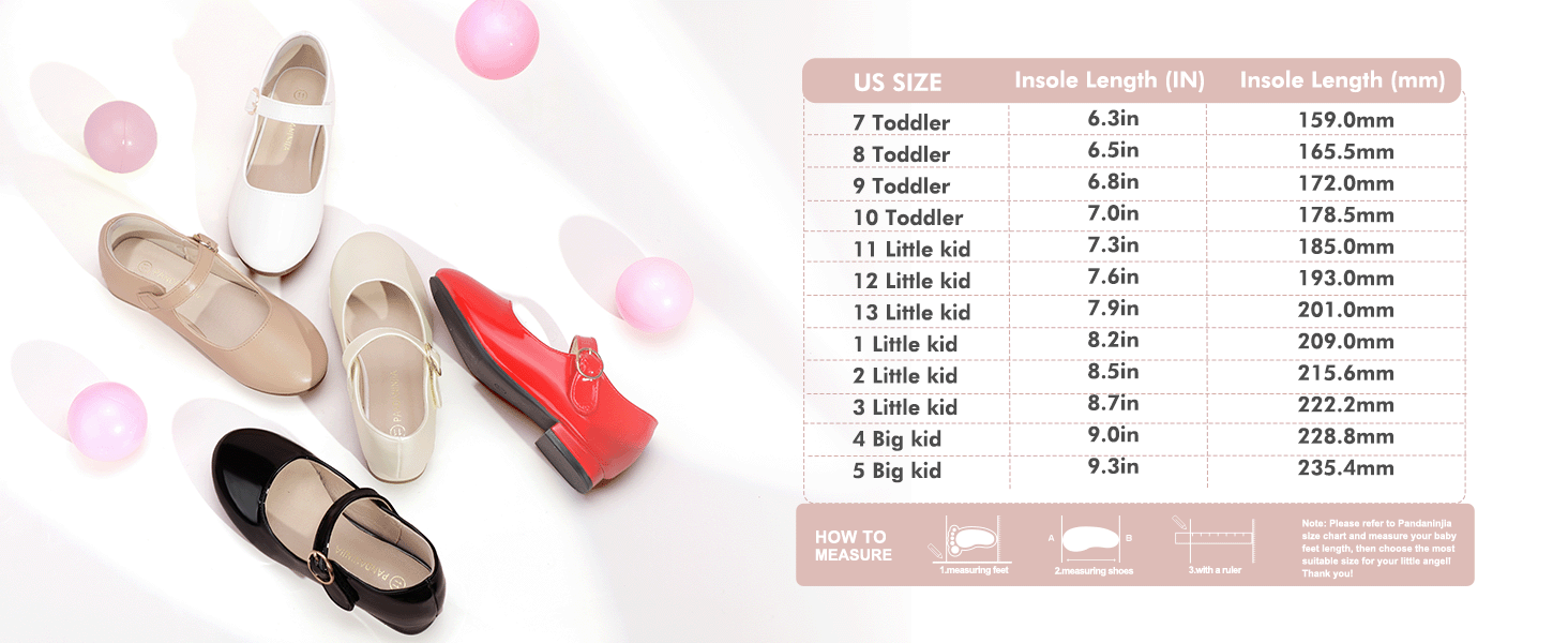 PANDANINJIA Girls Dress Shoes Patent Ballerina Flats