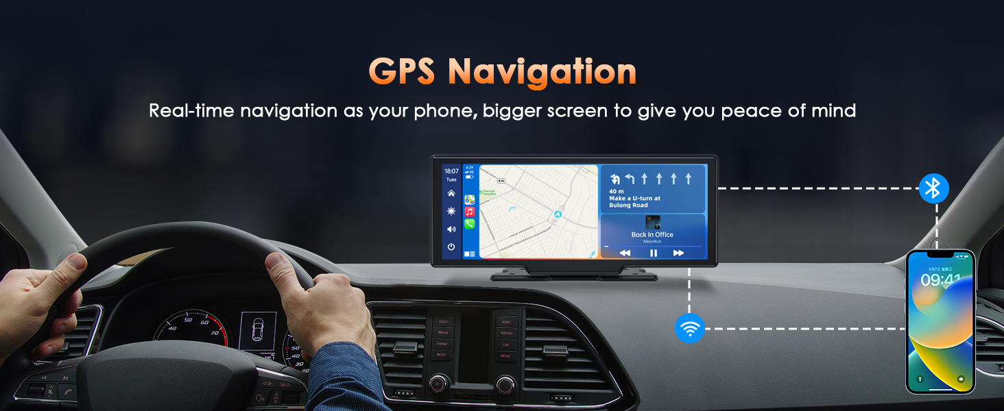 Portable Wireless Carplay Car Stereo 9.26" HD IPS Screen Car Audio