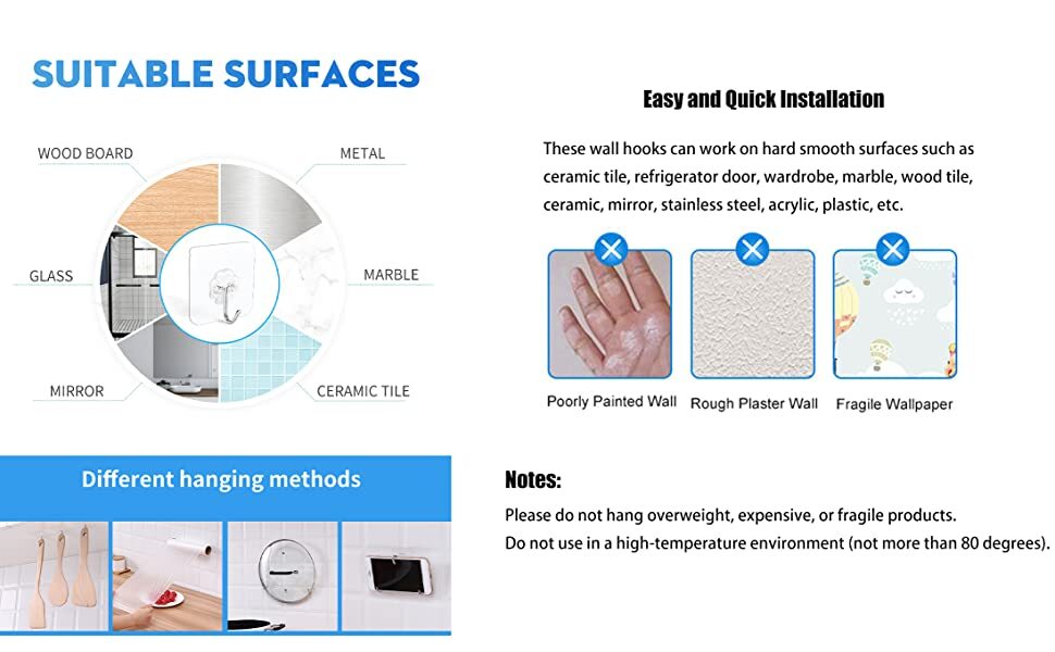 Self adhesive hooks heavy duty