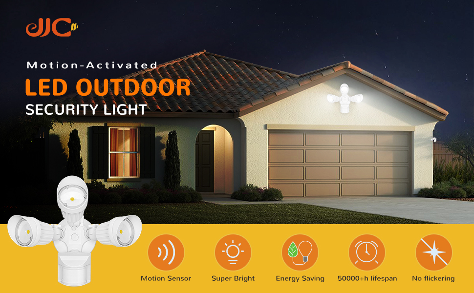 JJC 3000LM LED Security Lights ,Motion Sensor Flood Light Outdoor,30W(250W Equiv.),IP65