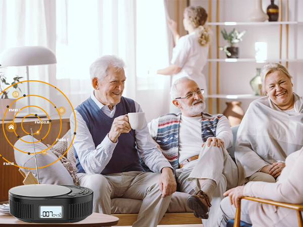 Rechargeable Portable CD Player with Bluetooth,