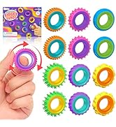 Fidget Toys Sensory Rings for Kids: 12 Pack Finger Spinner Rings, Stress Relief Sensory Toys for ...