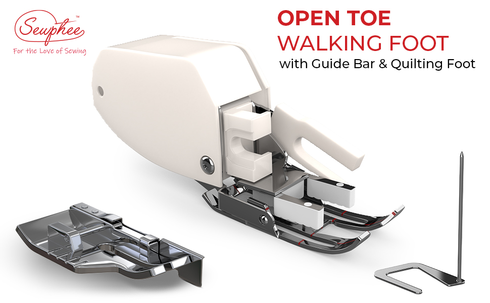 Open Toe Walking Foot W/Guide fits Brother Sewing Machine