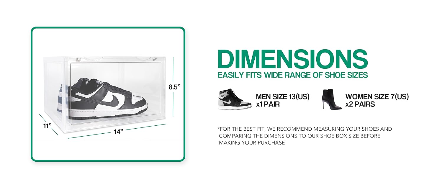 OLLIE XL Shoe Storage Boxes Foldable and Stackable Shoe Storage