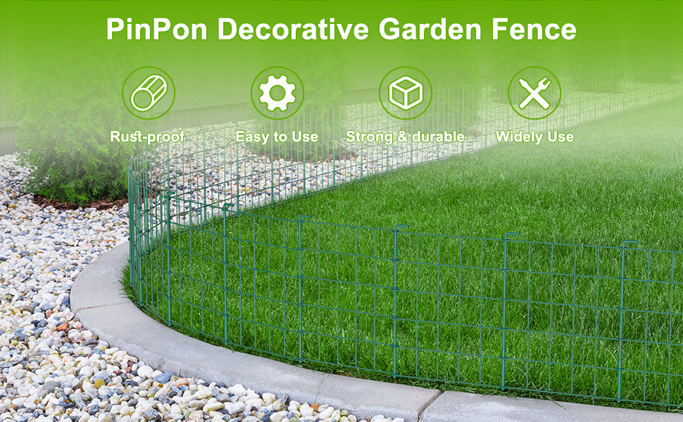 PINPON Garden Fence 20 Pack Green Animal Barrier Fence
