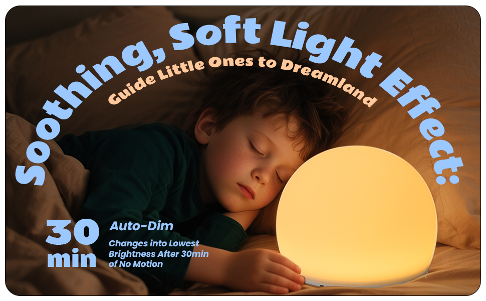 Soothing soft light effect to guide your little ones to dreamland