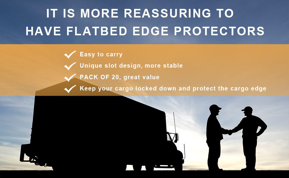 Flatbed Edge Protectors,20 Pack Edge Corner Tie Down Protector for Cargo Loads and Shipping, V