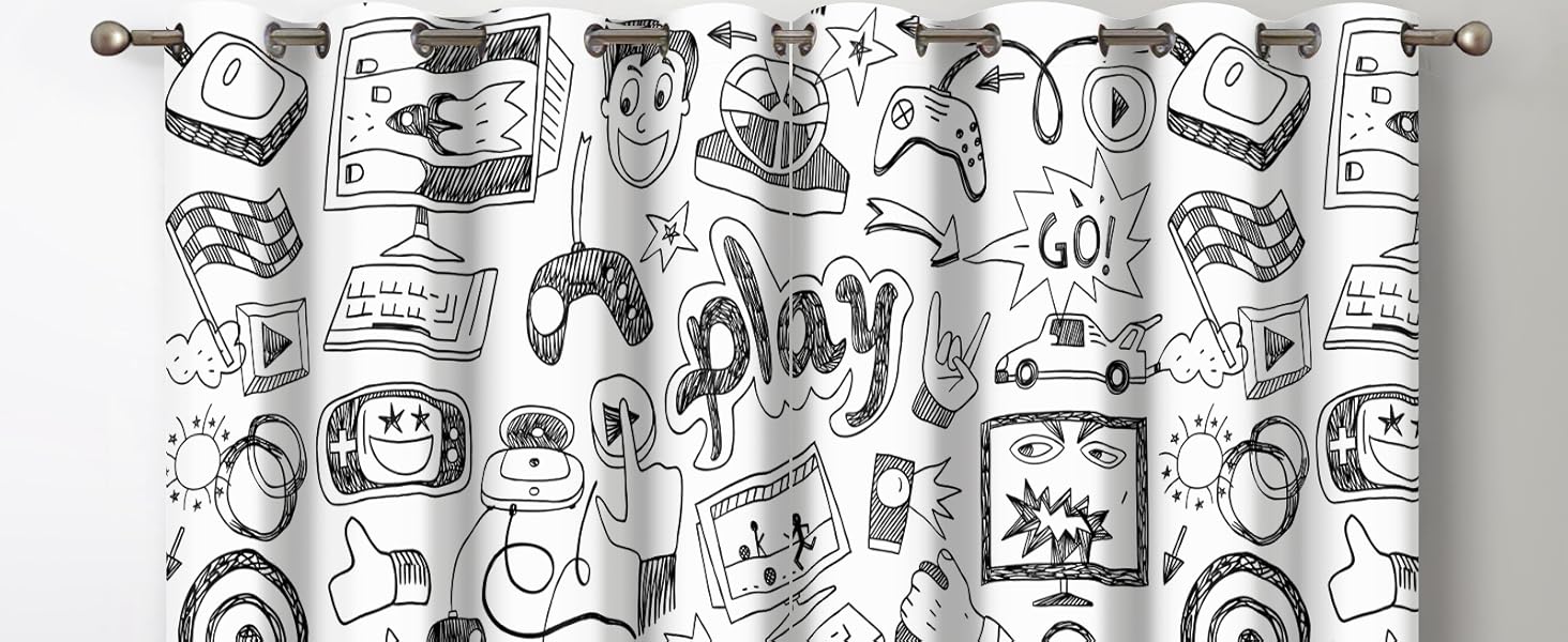 Jekeno Video Gamer Blackout Curtains