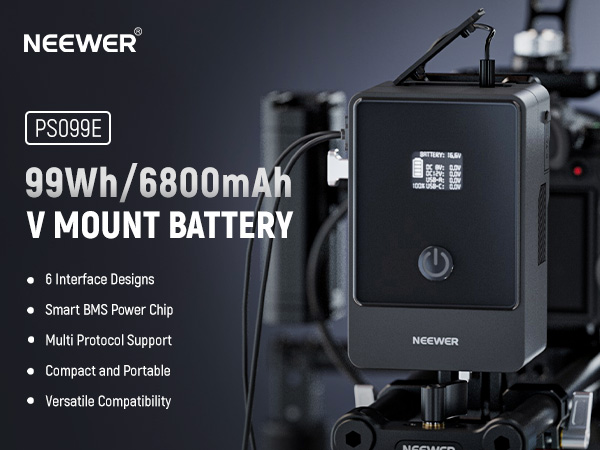 NEEWER PS099E 6800mAh ミニ Vマウントバッテリー NEEWER PS099E 99Wh/6800mAh V Mount Battery
