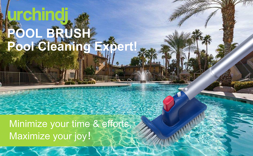 urchindj Pool Brush, Rotatable Handle Pool Brush Head