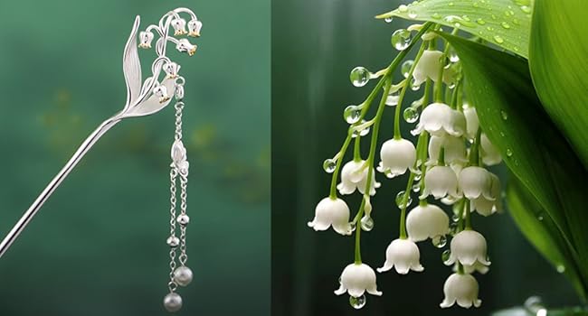 Amazon.co.jp: SUKIMIND 鈴蘭花簪 銀 一本簪 シルバー かんざし