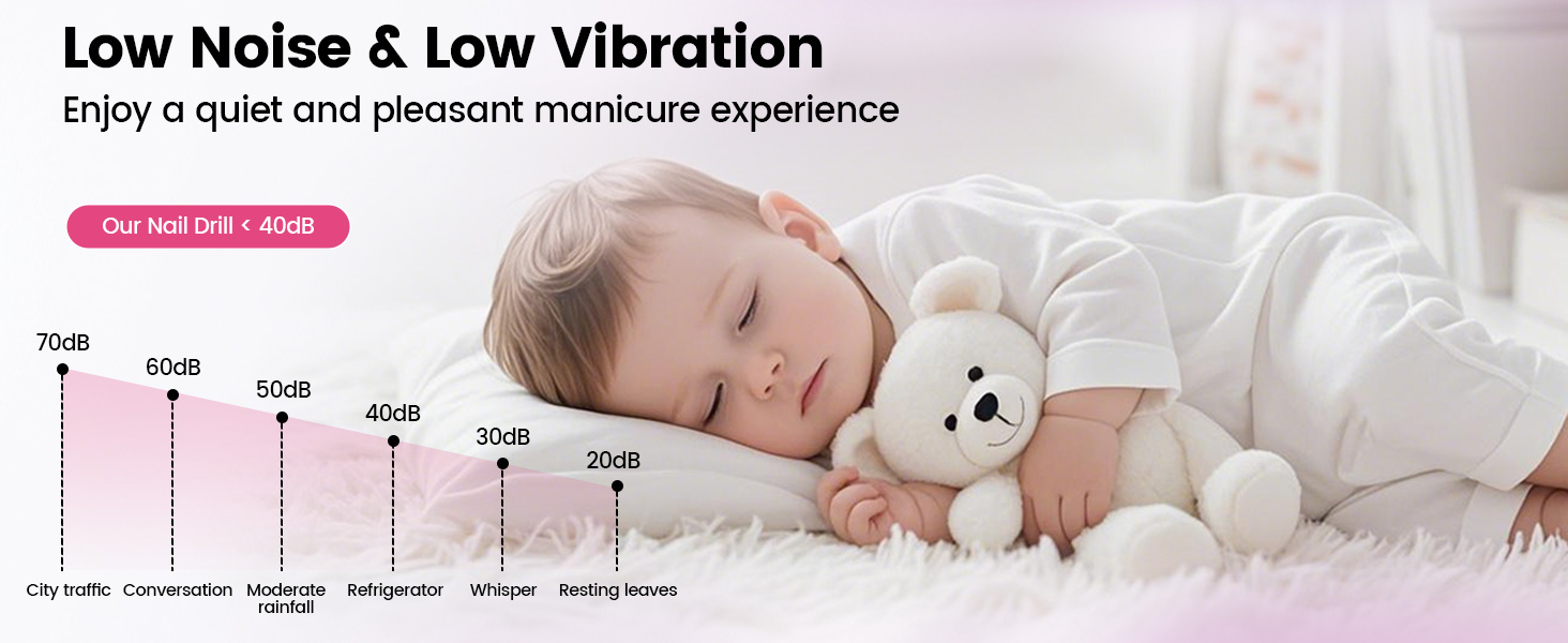 low noise low vibration nail drill professional