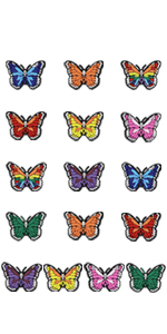 16 Pieces Colorful Butterfly Charms for Clog Sandals
