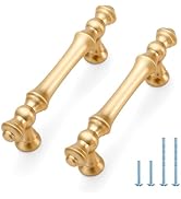 JOY DECOR 10 Pack 3 Inch Brushed Brass Kitchen Cabinet Handles, Zinc Gold Kitchen Cabinet Pulls, ...