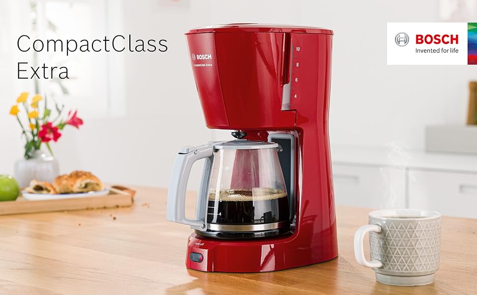 Bosch, coffee maker, CompactClass Extra, 1.25 l glass jug, DripStop ...