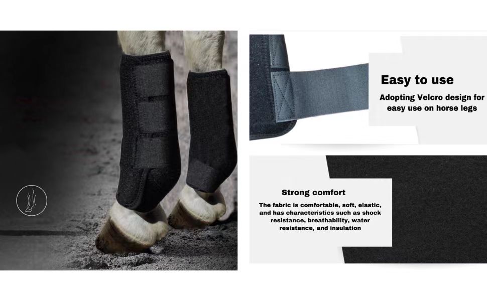 Horse Contoured Fit Leg Guards, horse boots set of 4, Breathable Comfy Mesh Horse
